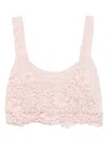 A Paper Kid Crop Top In Pizzo Rosa In Pink