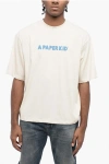 A Paper Kid Cotton Crew-neck T-shirt Witth Logo-print