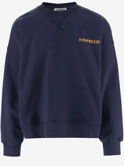 A PAPER KID COTTON SWEATSHIRT WITH LOGO