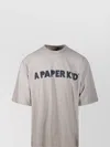 A Paper Kid Crew Neck Graphic Print Short Sleeves In Beige