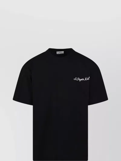 A Paper Kid Crew Neck Graphic Print Short Sleeves In Black