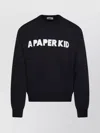 A Paper Kid Crew Neck Sweatshirt With Bold Lettering In Black