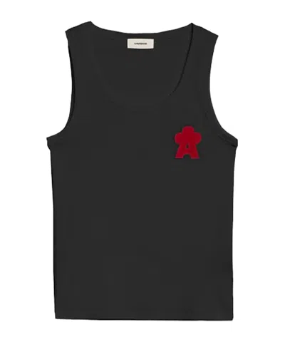 A Paper Kid Crew Neck Vest In Black