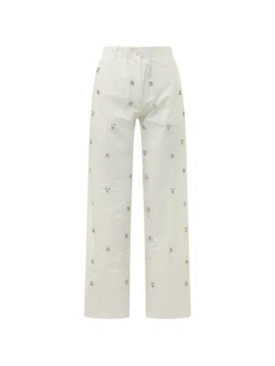 A Paper Kid Crystal-embellished Trousers In White