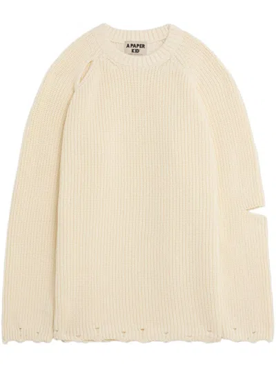 A Paper Kid Cut-out Detailing Jumper In Neutrals