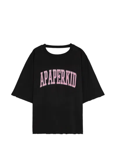 A Paper Kid Cutout T-shirt In Black