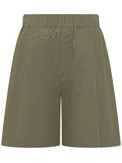 A Paper Kid Dark Green Solid Shorts In Multi