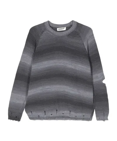 A Paper Kid Distressed-effect Cut-out Jumper In Grey