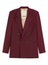 A Paper Kid Double-breasted Blazer In Red