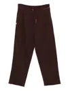 A Paper Kid Drawstring Track Pants In Brown