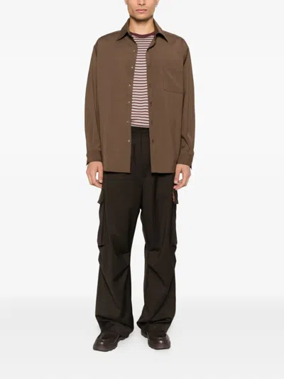 A Paper Kid Elasticated-waistband Cargo Pants In Brown