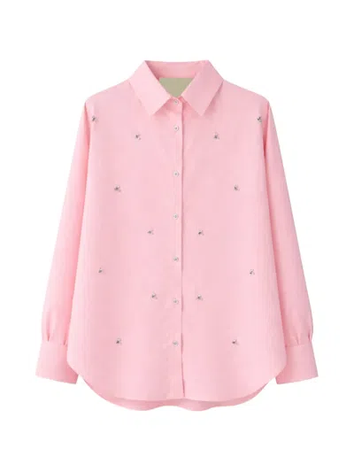 A Paper Kid Embellished Shirt In Pink