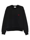 A Paper Kid Embroidered Crew-neck Sweatshirt In Black