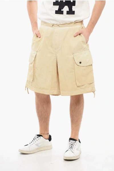 A Paper Kid Faded Effect Cotton And Nylon Cargo Shorts