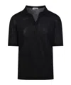 A Paper Kid Fine-knit Polo Shirt In Black