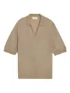 A Paper Kid Fine-knit Polo Shirt In Braun