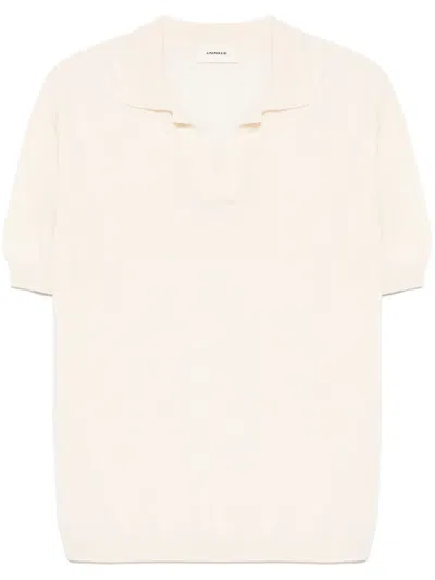 A Paper Kid Fine-knit Polo Shirt In Neutrals