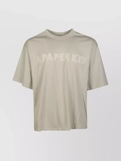 A Paper Kid Fiore Logoback Crew Neck T-shirt In Neutral