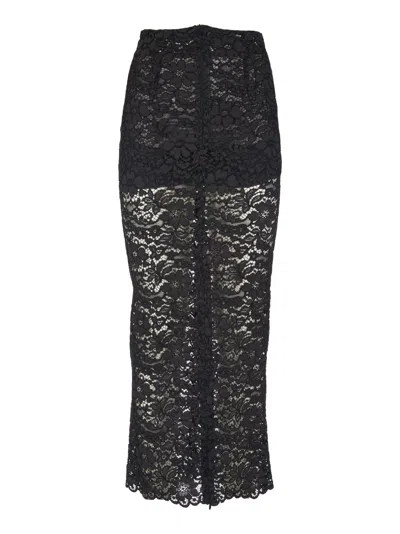 A Paper Kid Floral Fitted Skirt In Black