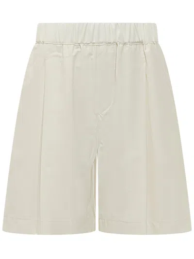 A Paper Kid Fresh Wool Bermuda Shorts In Crema
