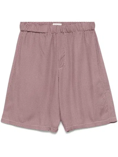 A Paper Kid Geometric-pattern Bermuda Shorts In Red