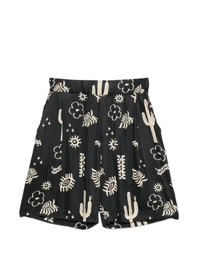 A Paper Kid Graphic-print Shorts In Black