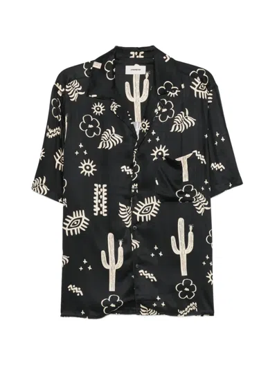 A Paper Kid Graphic-print Short-sleeve Shirt In Black