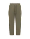A Paper Kid Green Regular Elasticated Pants In Green