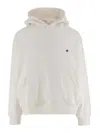 A Paper Kid Cotton Hoodie With Patch Pocket And Pin In Cream