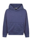 A Paper Kid Logo-plaque Cotton Hoodie In Blue