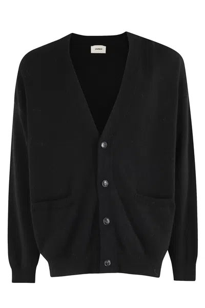 A Paper Kid Knitted Cardigan In Black