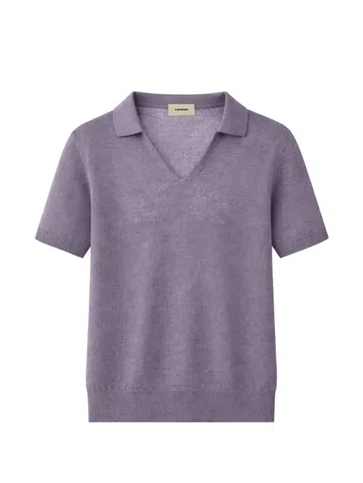A Paper Kid Knitted Cotton T-shirt In Purple