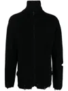 A Paper Kid Black Unisex Zip-fastened Sweater