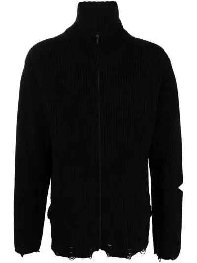 A Paper Kid Knitted Jacket Clothing In Black