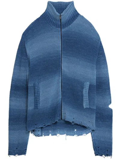 A Paper Kid Knitted Jacket Clothing In Blue