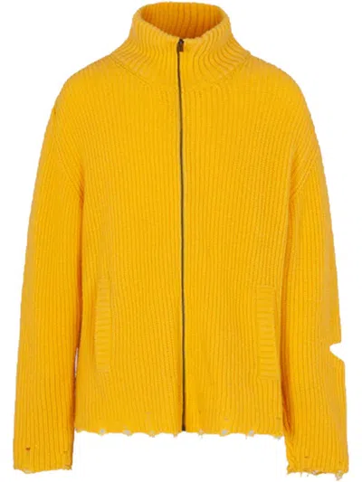 A Paper Kid Knitted Jacket Clothing In Yellow & Orange