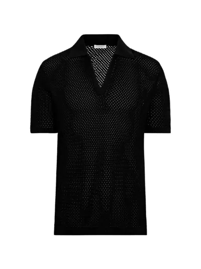 A Paper Kid Knitted Open-knit Shirt In Black