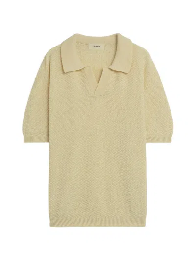 A Paper Kid Knitted Polo Shirt In Neutrals
