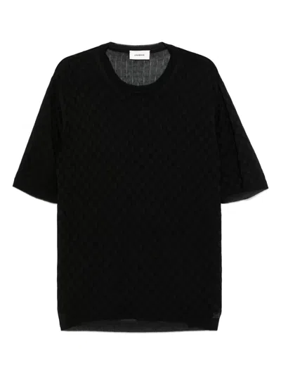 A Paper Kid Knitted T-shirt In ブラック