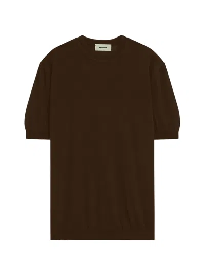 A Paper Kid Knitted T-shirt In Brown