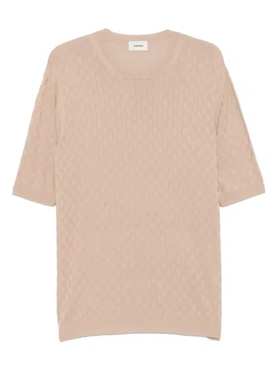 A Paper Kid Knitted T-shirt In Neutrals