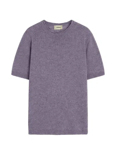 A Paper Kid Knitted T-shirt In Purple