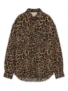 A Paper Kid Leopard Embellished Shirt In Brown