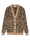 A Paper Kid Leopard Print Cardigan In Neutral