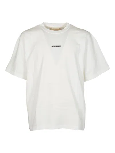 A Paper Kid Logo Chest T-shirt In White