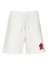 A Paper Kid Logo Laced Shorts In Cream