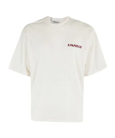 A Paper Kid Logo-print Cotton T-shirt In White