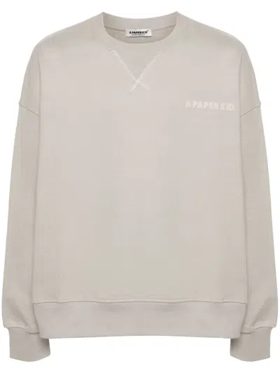 A Paper Kid Logo-print Jersey Sweatshirt In Grey