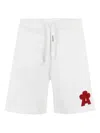 A Paper Kid Logo Laced Shorts In White
