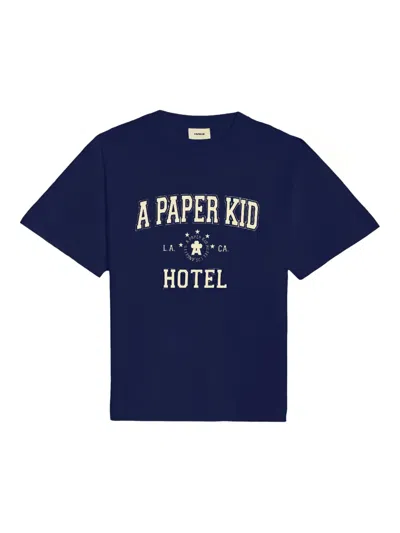 A Paper Kid Logo-print T-shirt In Blue
